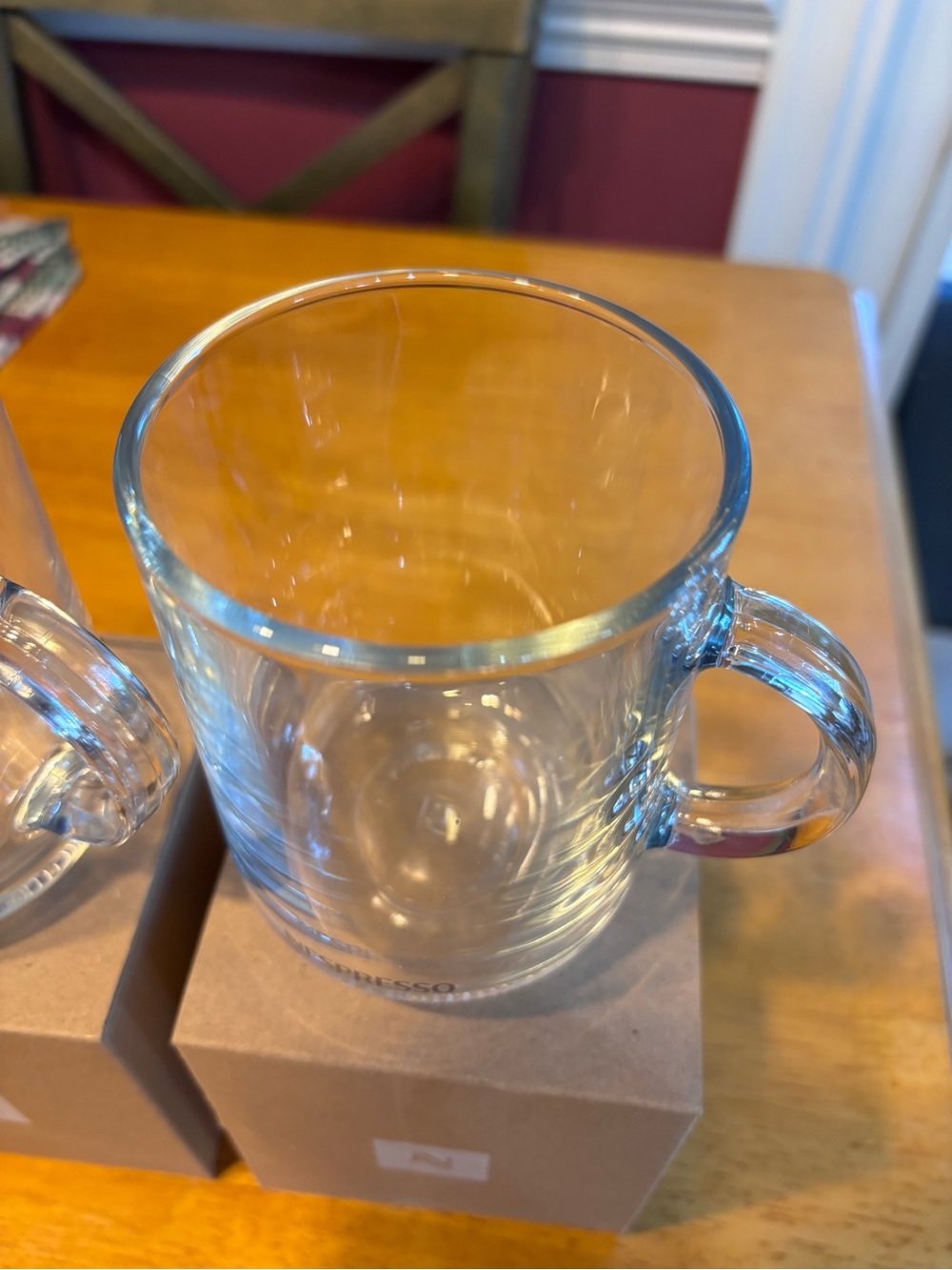 Nespresso Clear Glass Coffee Mugs - Set of 2 New - Picture 4 of 5